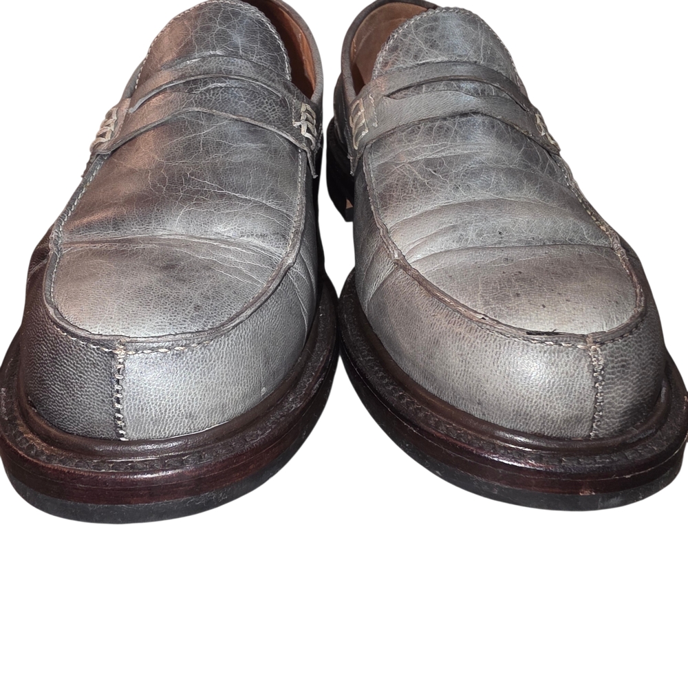 Unmarked All Season Leather Penny Loafers In Agave Sz 10 Distressed Dainite Sole